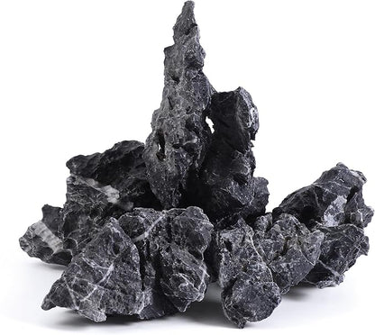 2-8 Inches Natural Seiryu Stone 5 PCS Aquarium Rocks for Aquascaping, Aquarium Landscaping, Terrariums, Fish Tank Decoration, Vivariums, Paludarium, Reptile and Amphibian Enclosures
