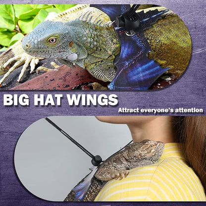 Weewooday 3 Pack Bearded Dragon Leash Harness Removable Lizard Leash for Dragons Reptiles, Safety Outdoor Walking, S, M, L,(Purple)