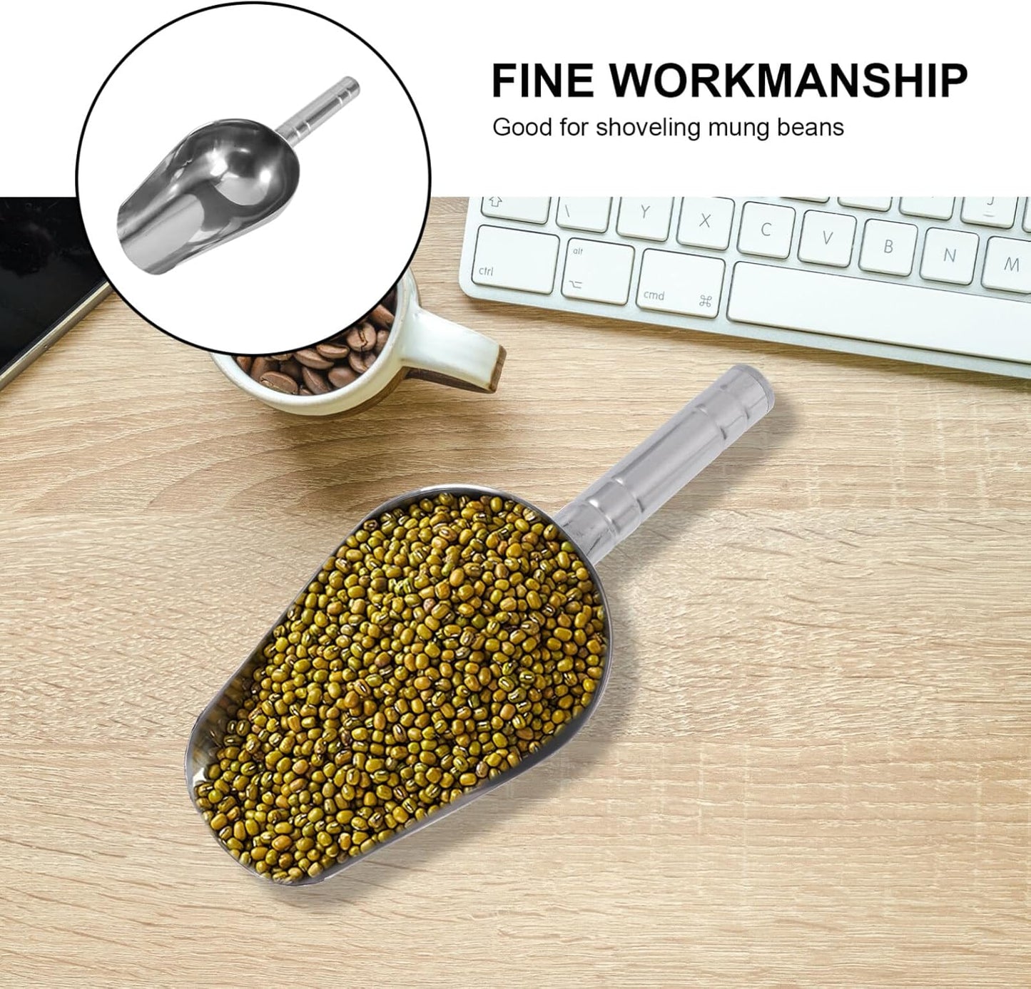 POPETPOP 2pcs Ice Scoop Pet Feeding Scoop s Quart Metal Feed 1 Cup Hand Stainless Steel Aluminum Dog Feeding Shovel Dog Treat Food Durable