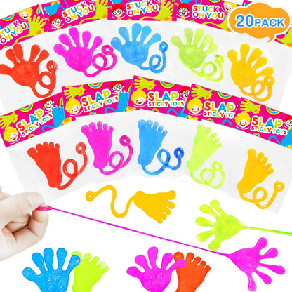 Large Sticky Hands & Feet Party Favors Supplies for Toddlers (20 PCS), Christmas Pinata Goodie Bag Stocking Stuffers Fillers for Kids,School Student Treats Treasure Box Prizes Toy Gifts for Boys Girls