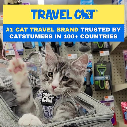 Travel Cat Harness and Leash Set - Adjustable Fit Mesh Cat Harness and Reflective Strap - Comfort Walking Vest for Kitten for Outdoor Walking, Hiking (Large, Cashcat)