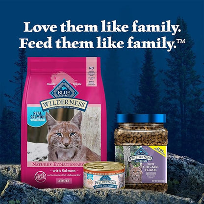 Blue Buffalo Wilderness Natural Adult Dry Cat Food, High-Protein and Grain-Free Diet, Supports Healthy Muscle Development and a Healthy Immune System, Salmon, 5-lb Bag