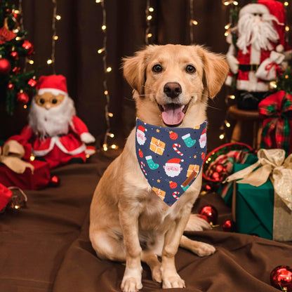 ADOGGYGO Christmas Dog Bandana, Snowman Santa Pet Scarf, Premium Durable Fabric, Adjustable Fit Christmas Bandanas for Extra Large Dogs Pets (X-Large)