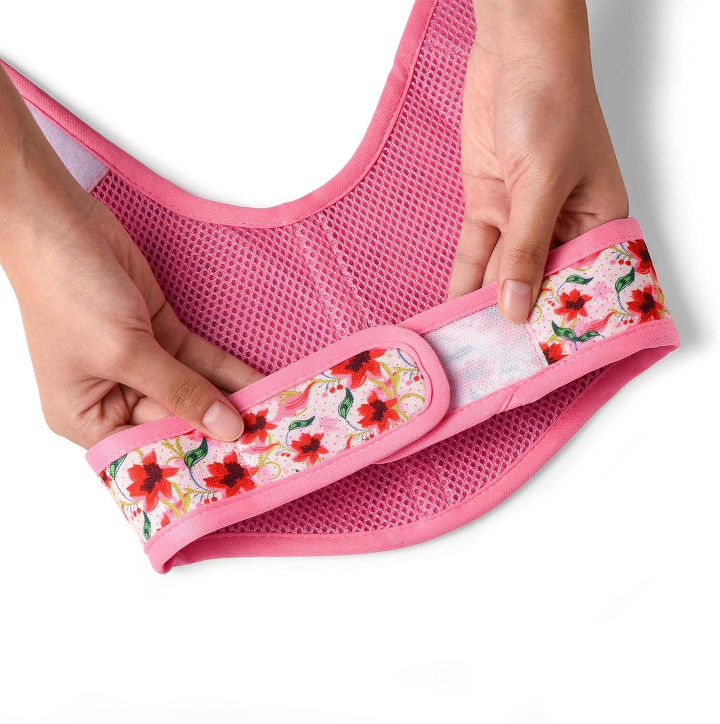 Mile High Life Dog Harness, Air Mesh Floral Vest Harness for 20 lbs Small Dogs & Cats, Easy Get on Adjustable Easy Closures Both Neck and Chest(Lily, S Chest 16"-18")