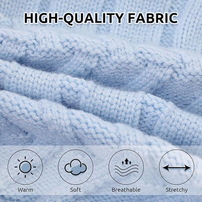 ASENKU Cat Sweater Soft Warm Puppy Clothes Knitwear for Kittens & Small Dogs, Thick Knitted Sweater for Sphynx Hairless Cats Teacup Chihuahua and Extra Small Dogs (Blue, L)