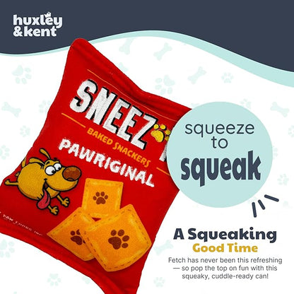 Huxley & Kent Funny Dog Toy w/Squeaker – Power Plush Squeaky Dog Toys for Small, Medium & Large Dogs – Soft Stuffed Animal for Indoor Play & Fetch - Sneez-It, Small