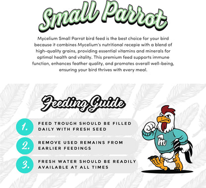 Mycelium Premium Millet – Organic, Non-GMO, High Nutritional Value Bird Food for Small Parrots, Sourced from Local USA Farms, Sustainable Farming, 5 lbs