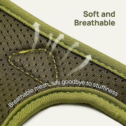 Cat Harness and Leash Set, Step-in Escape Proof Adjustable Vest Harness for Small Medium Large Cats, Lightweight Soft Breathable Reflective Kitten Harness for Walking Travel, Camping(Green, S)