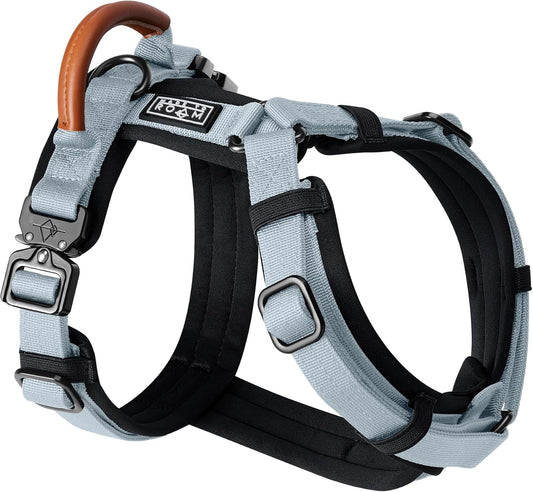 MADE TO ROAM Premium Explorer Harness - Y-Shaped Dog Harness with Adjustable Durable Nylon, Soft Padding, Metal Buckles and Leather Handle for Small, Medium, Large Dogs (Alaska Daybreak, Size 2)