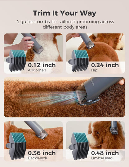 Dog Grooming Kit, FurEase Dog Grooming Vacuum with Dog Clippers for Grooming, 13000Pa Powerful Dog Vacuum for Shedding Grooming with 5 Pet Grooming Tools