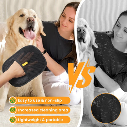 Pet Hair Removal Gloves for Cats & Dogs, 2pcs Reusable Electrostatic Pet Hair Remover Glove, Strong Adsorption Pet Hair Remover Tool to Quickly Clean Animal Hair for Clothes, Bedding, Sofa, Carpet