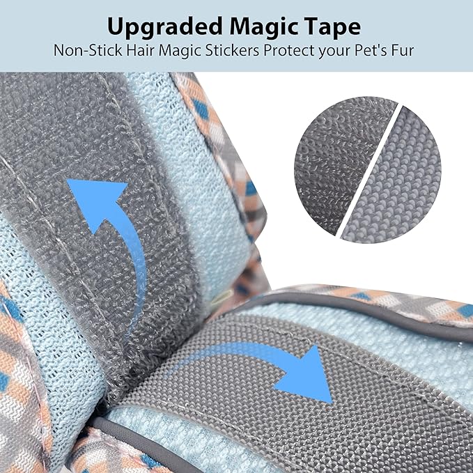 AIITLE Dog Harness and Leash Set - Ultra-Comfortable XXS-XL Vest with Strong Magic Tape & Glow-in-Dark Reflective Strips, Chafe-Free for Teddy, Schnauzer (Blue-Pink, M)