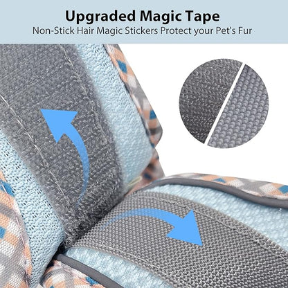 AIITLE Dog Harness and Leash Set - Ultra-Comfortable XXS-XL Vest with Strong Magic Tape & Glow-in-Dark Reflective Strips, Chafe-Free for Teddy, Schnauzer (Blue-Pink, M)