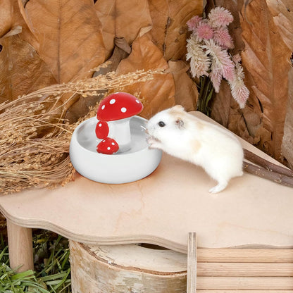 Niteangel Hamster Feeding & Water Bowls- Mushroom Ceramics Series Food Dish Feeding Bowls for Dwarf Syrian Hamsters Gerbils Mice Rats or Other Similar-Sized Small Pets (Water Bowl)