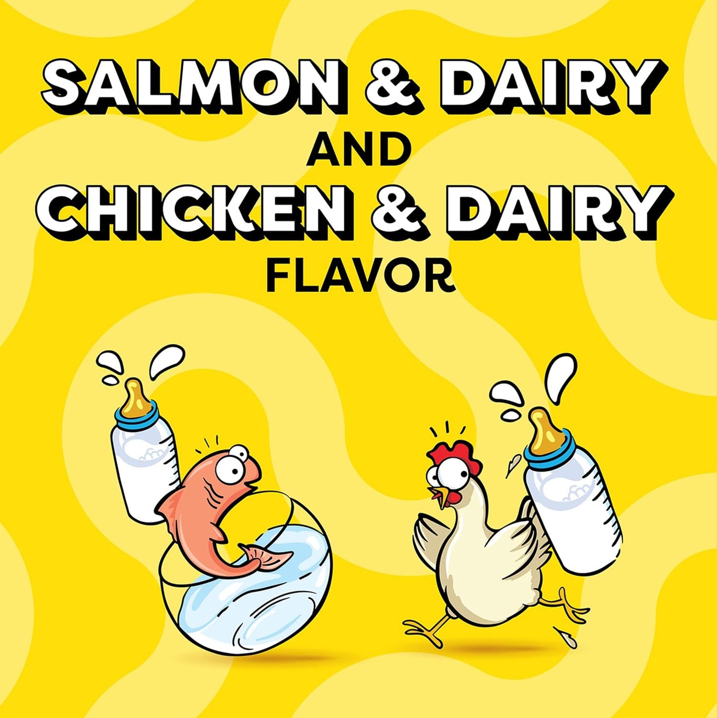 Temptations Kitten Crunchy and Soft Treats Chicken and Dairy and Salmon and Dairy Variety Pack, 6.3 oz. Pouches (Pack of 4)