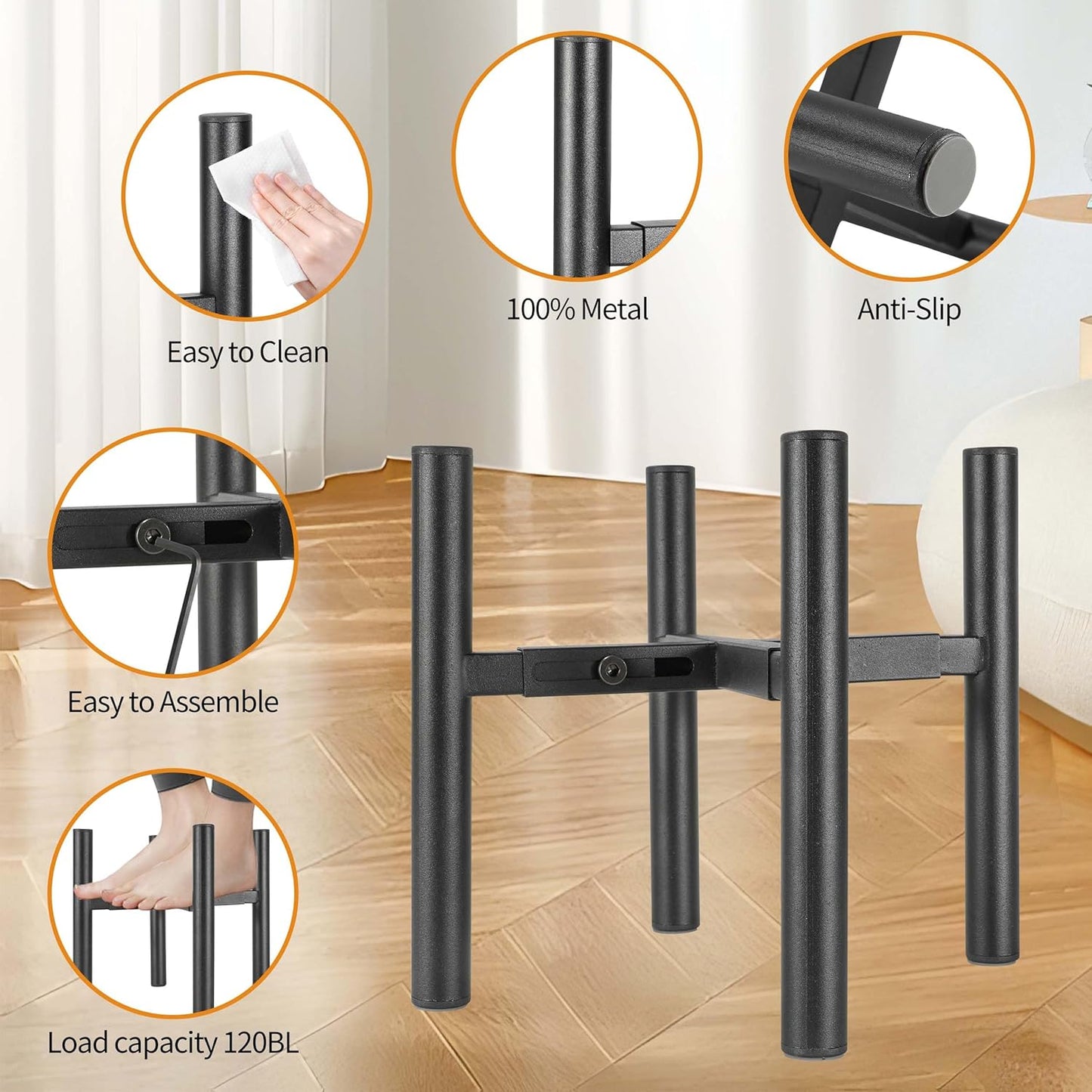 Lifted Dog Bowl Stand - Without Bowls, Single Raise Pet Food Table Adjustable Wide 6-10", Tall 8 10 12" - Bowl Stand Size Optional, Dog Bowls Holder Elevated for Small Medium Large Dogs Breed