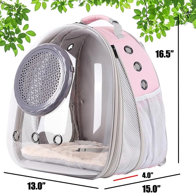 Cat Backpack Carrier, Space Capsule Astronaut Clear Bubble Front Extension to Carry Transport Cat Small Puppy Bunny, 20 Pounds Cat Bookbag