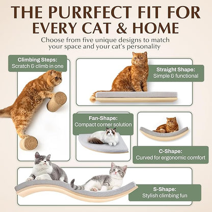 Large 9.84” CALLICO HAVEN- Corner Cat Wall Shelves, Modern Wall-Mounted Cat Furniture, Corner Wall Hammock for Cats, Space-Saving Wall Cat Tree Bed, Sturdy/Hidden Mounts, Washable Cover- Fan Shape