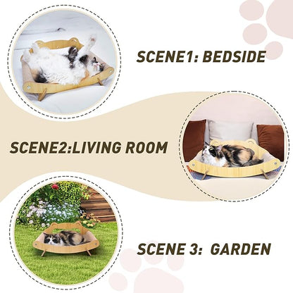 Extra Large Cat Scratcher Bed Lounge for Indoor Cats – Sisal Scratch Pad, Cat Lounger Couch Chair, Kitten Kitty Play Hammock, Feline Furniture, XL XXL Bigger Giant Curved Board (X-Large)