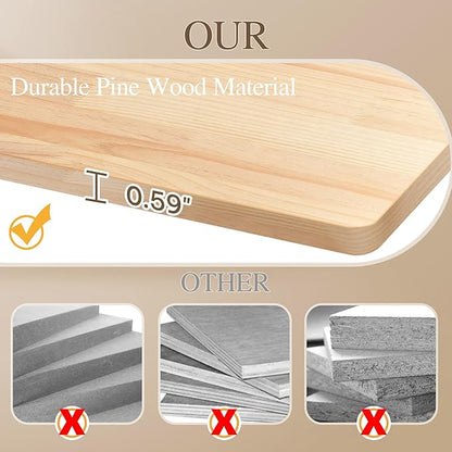 Cat Wall Shelves, Cat Wall Furniture Pine Wooden Feline Shelf, 16 Piece Shelves and Perches with Bowl, Warmer Mat, Condos, House, Steps and Cat Scratcher