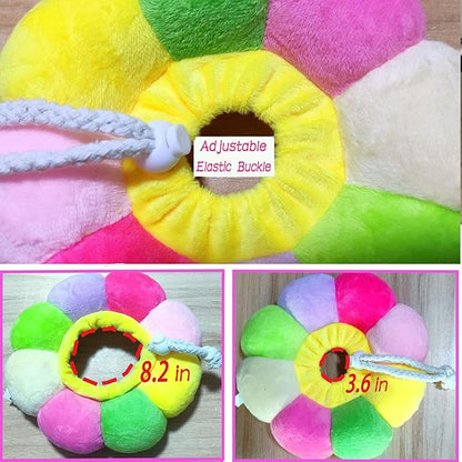 Rabbit Cat Cone Collar Soft,Adjustable Cat Recovery Wound Healing Accessory,Cats Cones to Stop Licking,for Chinchilla,Guinea Pigs,Bunny,Kitten Donuts Collar After Surgery(X-Small)