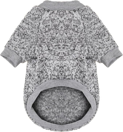 Jecikelon Dog Clothes Dogs Sweater Soft Puppies Clothing Winter Puppy Sweaters Warm Outfit for Dogs Small XXS XS Cat Apparel (X-Small, Grey)