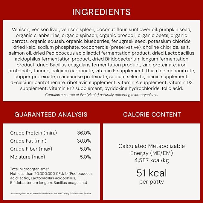 Stella & Chewy's Freeze-Dried Raw Dinner Patties - Simply Venison Recipe - High Protein Grain-Free Puppy & Dog Food - Perfect For Picky Eaters - 25 oz