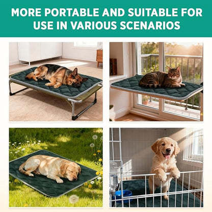 furrybaby Dog Bed Mat Flat Crate Mat with Anti-Slip Bottom Machine Washable Pet Kennel Pad for Dog Sleeping (M 30x19'', Grey Mat)