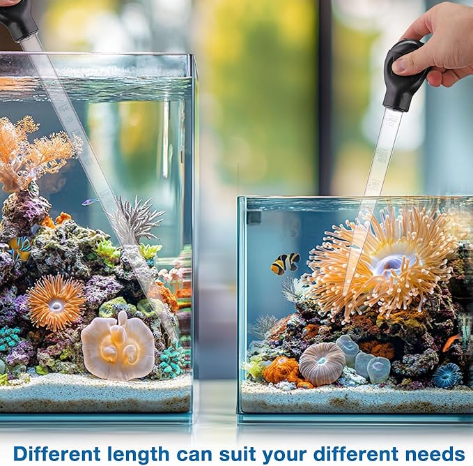 4 in 1 Aquarium Coral Feeder Kit, 2pcs Coral Feeder, with 2pcs Feeding Long Tweezers for Aquarium Marine Fish Reef Aquatic Plant Spider Snake Lizard (Black)