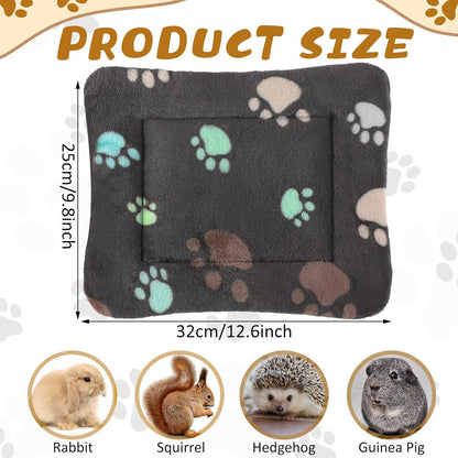 Tuanse 4 Pack Ultra Soft Dog Cat Bed Mat with Cute Prints Reversible Fleece Dog Crate Kennel Pad Cozy Washable Thickened Hamster Guinea Pig Pet Bed Mat for Small Animals(13 x 10 Inches,Black)