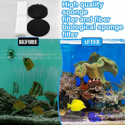 9 Pcs Replacement Filter Media Kit Compatible with Fluval Fx4/fx5/fx6 Aquarium Filters Including Biological-Foam Pads, Biological-Foam Block, Media, Carbon Foam Pad, Silicone Lube