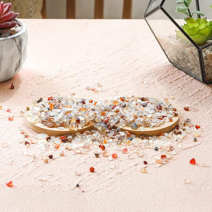 T4U Crystal Chips Stone Crushed Quartz Glass 1LB - Carnelian Tumbled Gravel Small Decorative Pebbles Bulk, Mini Polished Rocks Pieces for Crafts, Vases Filler, Succulent Plants, Aquarium Gravel Rocks