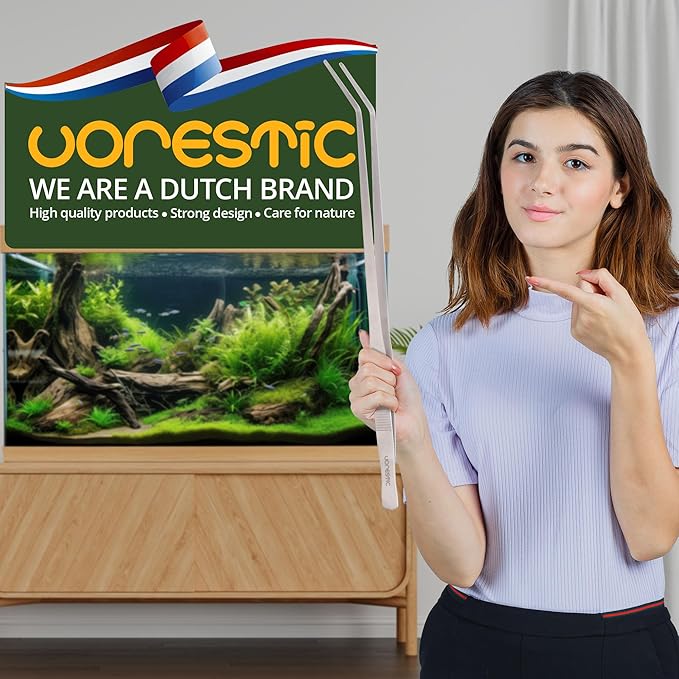 Extra Long Aquarium Tweezers Curved and Straight, 23.6 inches Terrarium Tweezers, Extra Long Tweezers Set, Reptile Feeding Tongs