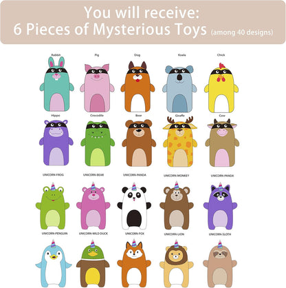 Jalousie 5 Pack Tough Plush Animal Dog Toys Assortment Value Bundle Dog Squeaky Toys Assortment Puppy Pet Mutt Dogs Toy Squeak Toy for Snall Medium Large Breeds (6 Pack Surprise Mix)