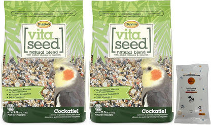 Aurora Pet Bundle (2) Higgins Vita Seed Cockatiel Food (2.5 lb Each) with AuroraPet Wipes