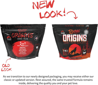 ROGUE PET SCIENCE Origins 5-in-1 Dog Supplement - Powdered Food Topper w/Natural Turkey Protein- Supports Healthy Digestion, Skin, and Coat - Helps Reduce Itching & Joint Inflammation (2LB)