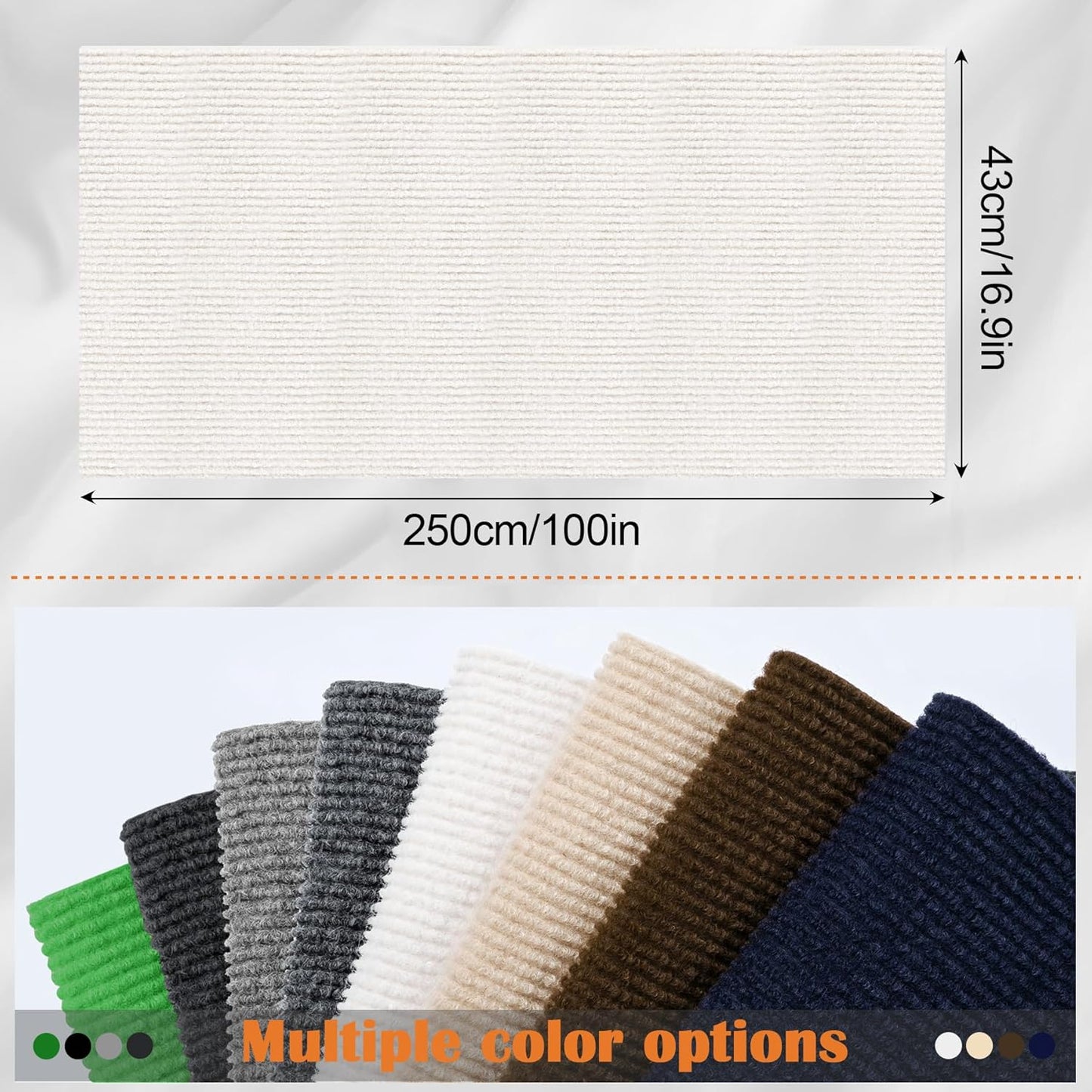 Cat Scratch Furniture Protector - 100" x 17" Trimmable Self-Adhesive Cats Claws Scratch Pads, DIY Cat Climbing Couch Protector for Scratch Post Cat Tree Replacement Indoor (Cream White)