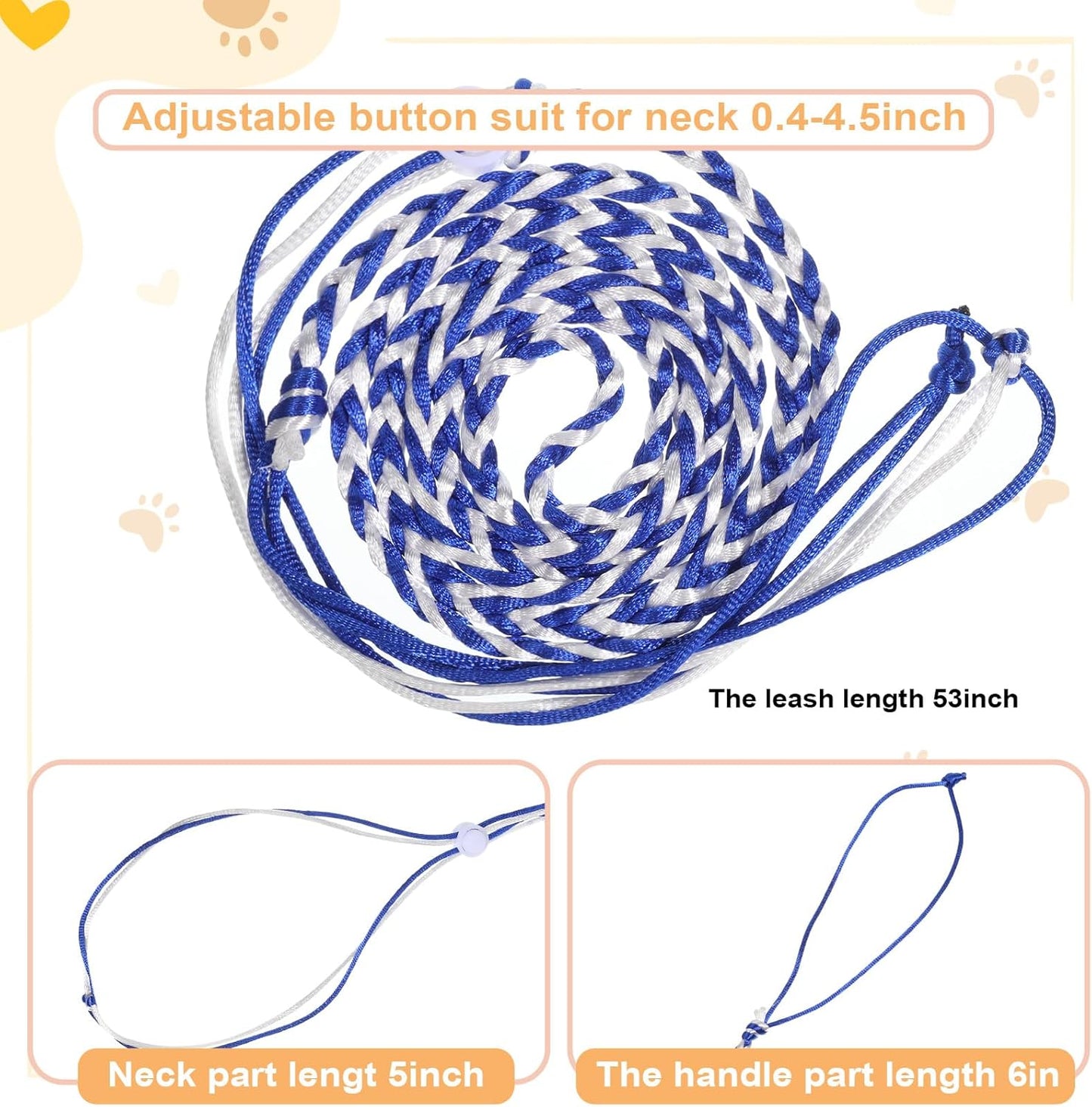 3 Pack Adjustable Hamster Leash Harness for Ferret Mouse Squirrel Small Animal