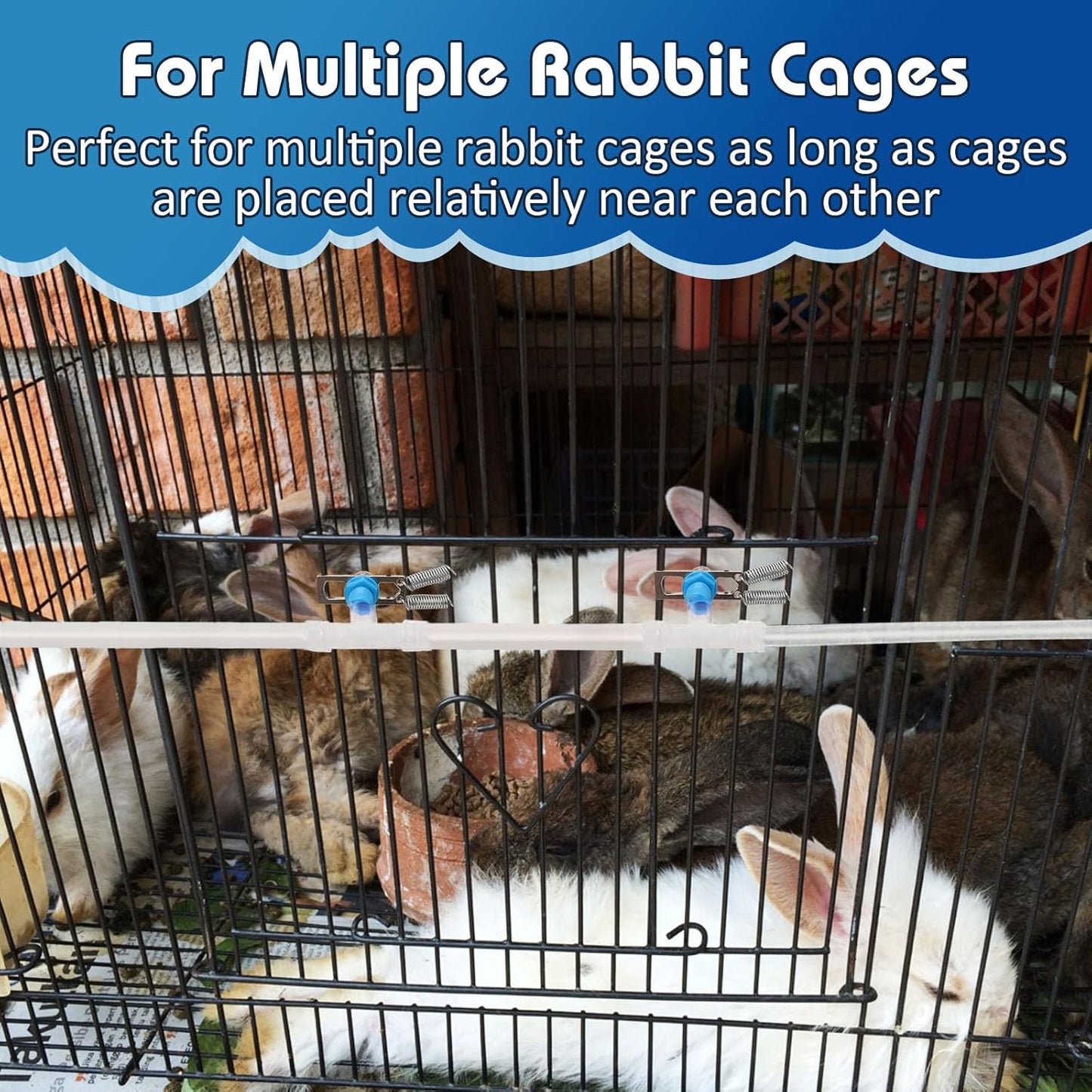 Rabbit Nipple Drinker Kit, Automatic Rabbit Watering System Kit - Including 12 Sets of Nipple Drinkers, 19 Feet of ID 5/16" Hose, Hole Opener, Barb Valve Fitting to G1/2'' Connector