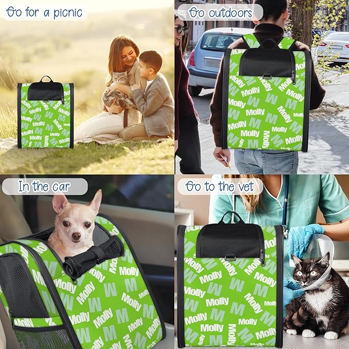 Cat Backpack Carrier-Customizable, Breathable Pet Carrier Backpack for Outdoor Travel/Vet Visits/Daily Use, Adjustable & Secure Design for Small Dogs and Cats Style4