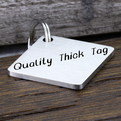 Ultra Joys Cat ID Tag Personalized Pet Tags, Durable Stainless Steel Small Pet Mini Dog Cat Tag Lightweight -Diamond Tag in Silver