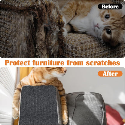 Couch Protector from Cat Claws - 78.7" x 15.8" Trimmable Self-Adhesive Cats Claws Scratch Pads, Cat DIY Climbing Cats Scratch Mat Tree Replacement Indoor (Dark Gray)