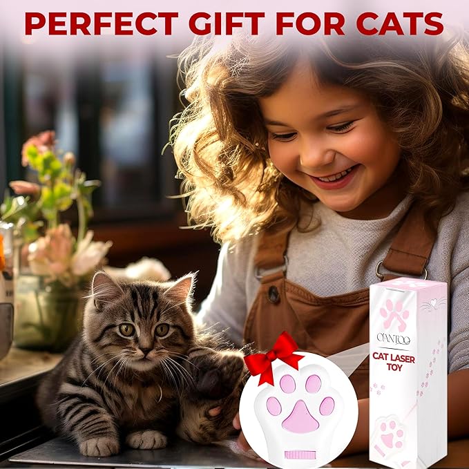 Cat Toy - Dog Toy | Wall Image Projector | Indoor Interactive Cat Toy with 5 Different Designs | Ideal for Dog, Cat, Kitten, Puppy (White)