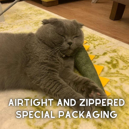 Large Cat Toy Dino - Catnip Matatabi Silvervine Filled Help Relief Stress Interactive Indoor Cat Kicker (Green)