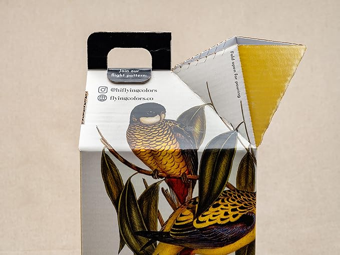 Flying Colors Premium Organic Wild Bird Seed | Woodstock 'Hempy' Blend | 100% USDA Organic Ingredients | No Fillers, No Pesticides | Sunflower Seed, Peanut, Safflower, Hemp | 3 Gallon Easy-Pour Carton