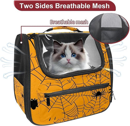 Spider Web 4 Pet Travel Carrier Soft Sided Portable Bag for Cats, Small Dogs, Kittens or Puppies