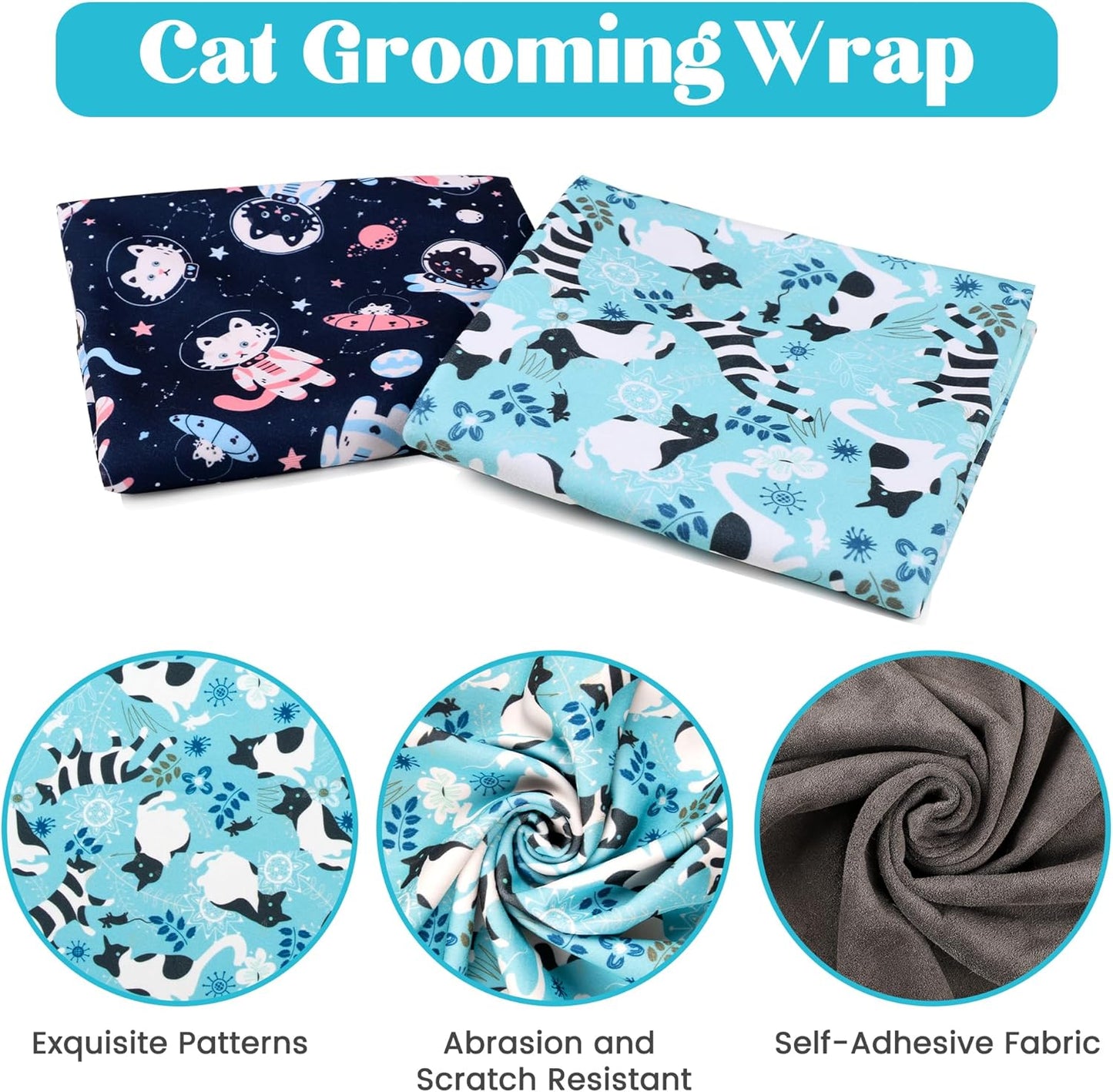 27.6" Cat Grooming Wrap, Cat Wrap for Cutting Nails, Anti-Scratch, Anti-Escape Calming Packaging, Cat Swaddle Wrap, X-Large