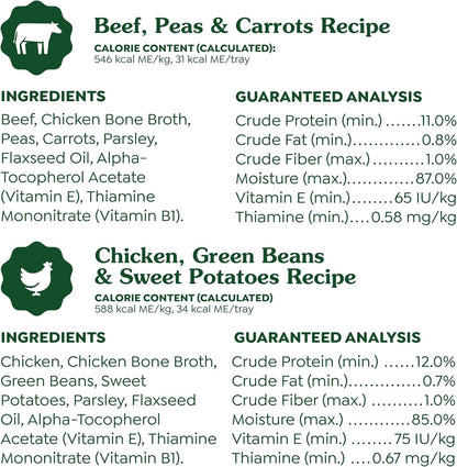 Greenies Smart Topper High Protein Wet Mix-in for Dogs, Chicken, Green Beans, and Sweet Potatoes Recipe & Beef, Peas, and Carrots Recipe Variety Pack, 8 Trays of 2oz.