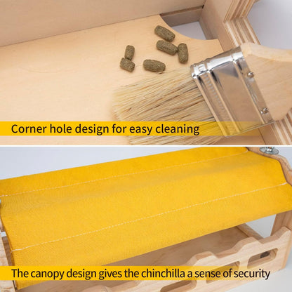 Chinchilla Bridge Wooden,Small Animals Wooden Bridge and Platform,Chinchilla Habitat Toys for Squirrel Hamster Ferret Guinea Pig Sturdy Easy to Clean