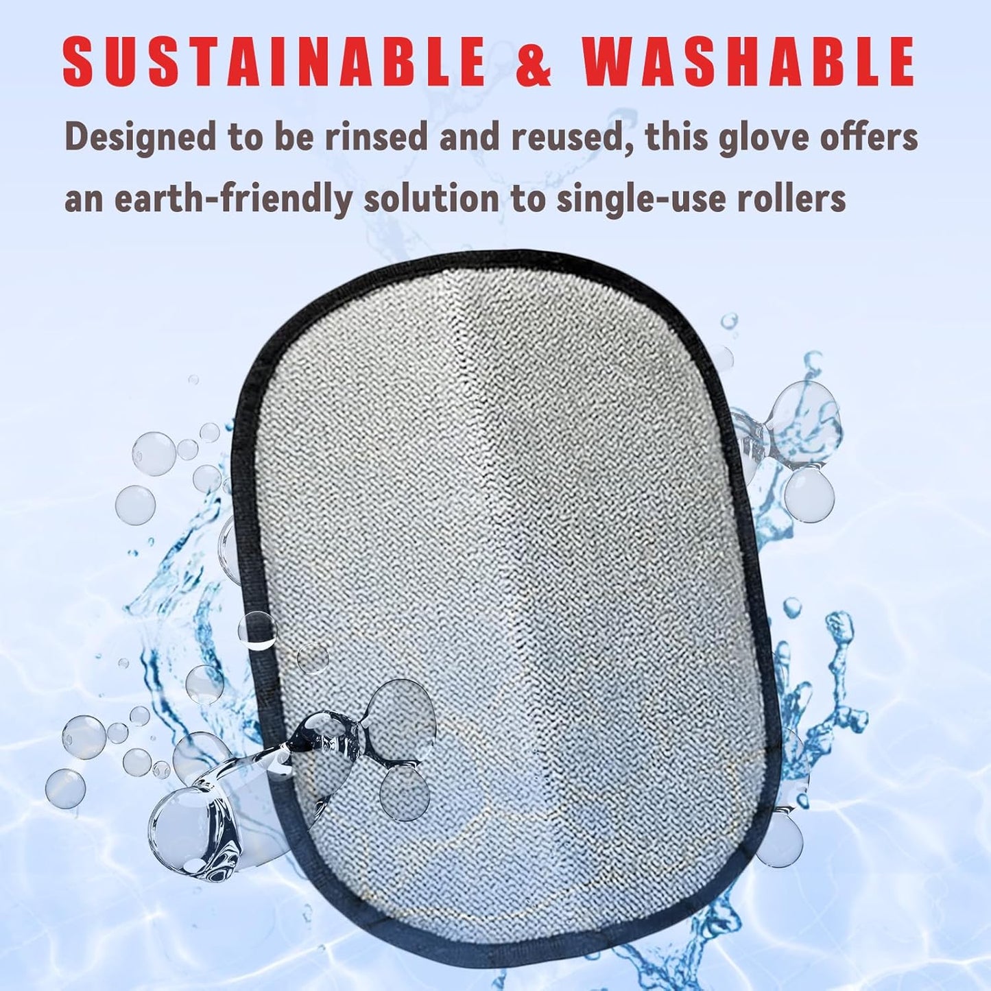 Pet Hair Removal Glove for Furniture, Carpet, Clothes and Car Seats, Electrostatic Cat & Dog Hair Removal Tool, Reusable Pet Hair Remover Glove with Silvervine Sticks (Black, 1 Glove & 2 Sticks)